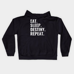 Eat Sleep Destiny Repeat, Distress Style Kids Hoodie